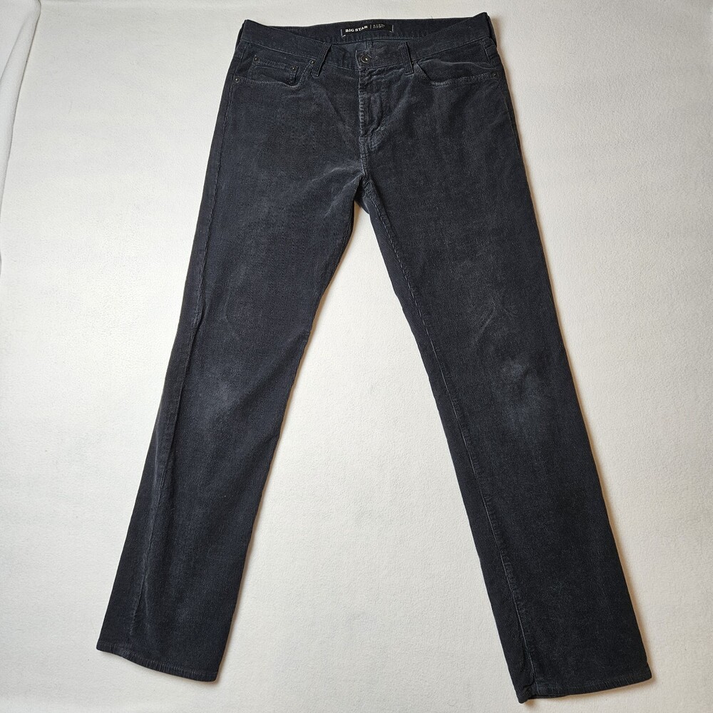 Big Star Division Straight Corduroy Pants Black Mens 33R (34x32.5)